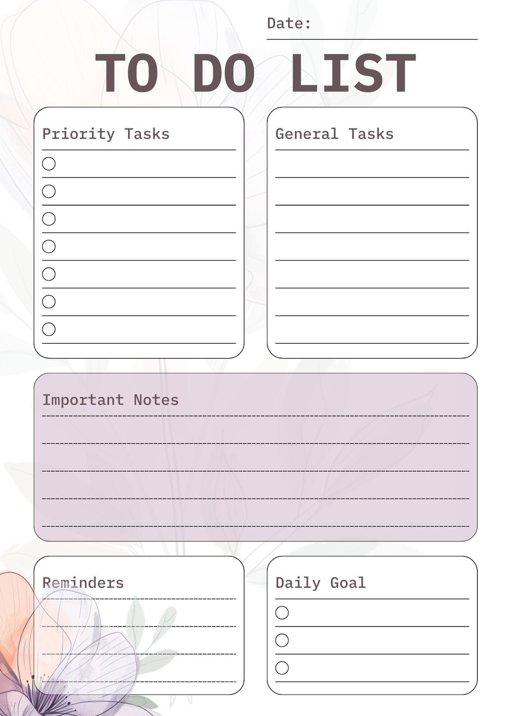 Purple Floral Notebook