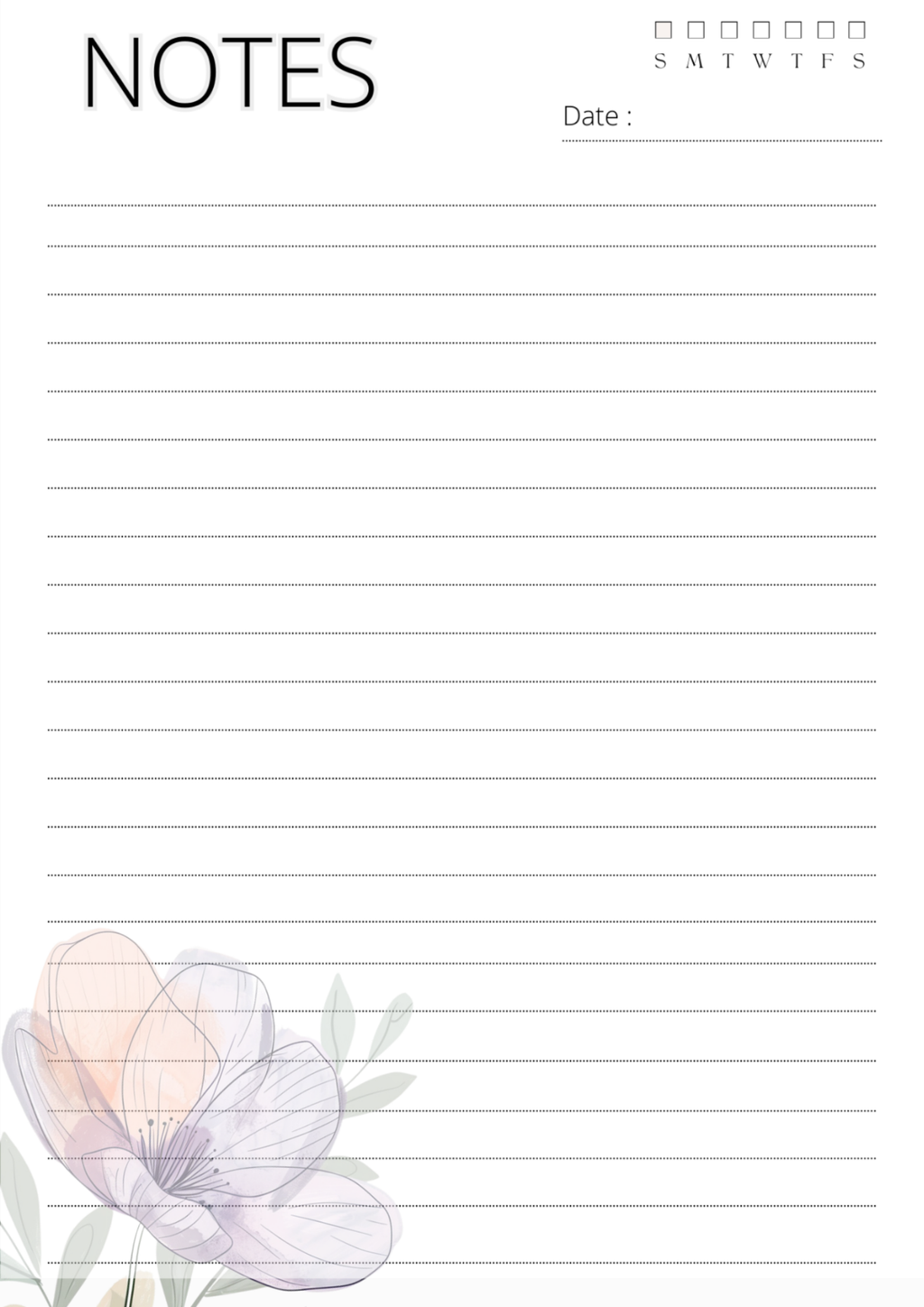 Purple Floral Notebook