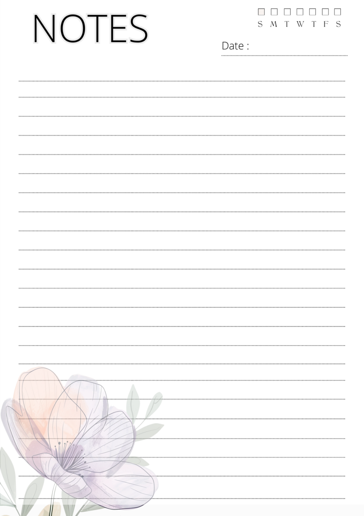 Purple Floral Notebook